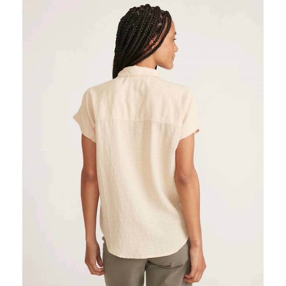 NEW MARINE LAYER dana short sleeve shirt in parchment - Picture 5 of 5